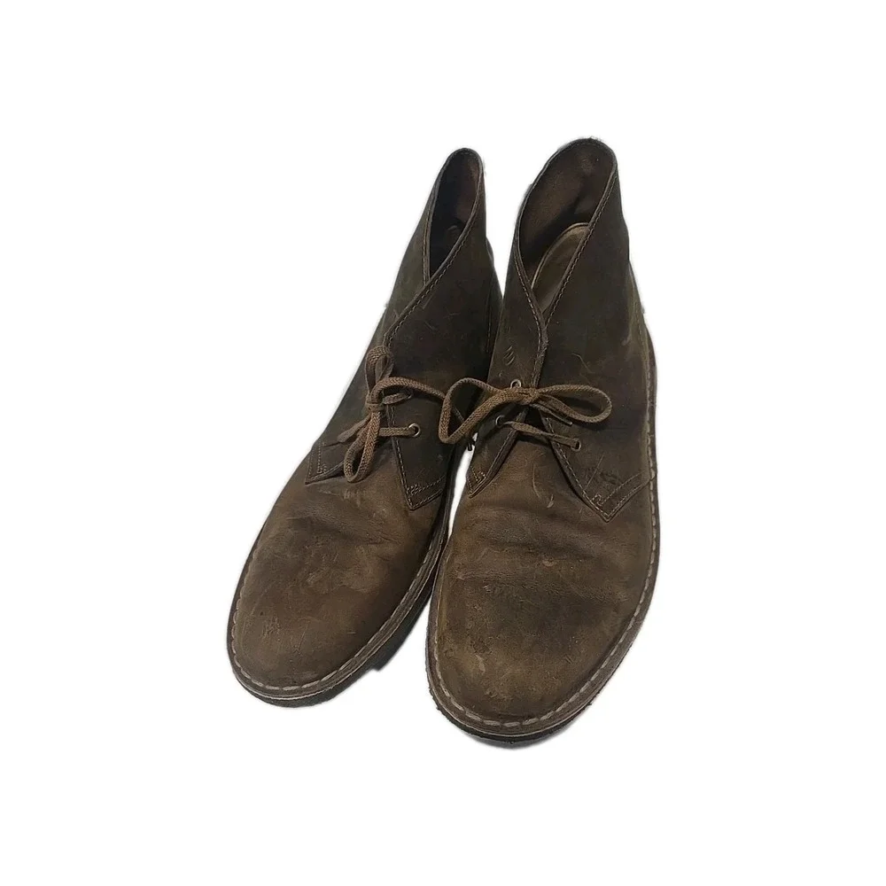 Clarks 13292 Brown Oiled Leather Lace Up Chukka Desert Boots Men's Size 12